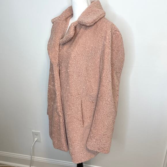 Rachel Zoe Boucle Teddy Coat In Blush Pink Size Large - Picture 6 of 9